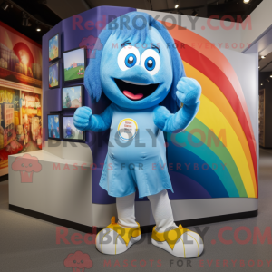 Blue Rainbow maskot kostume...