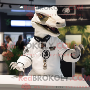 White Velociraptor mascot...