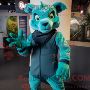 Cyan Chupacabra mascot...