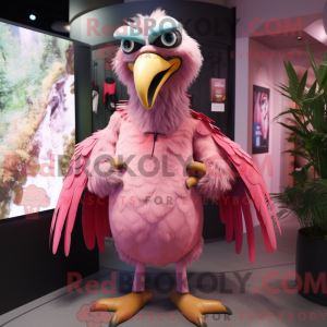 Pink Vulture maskot kostume...