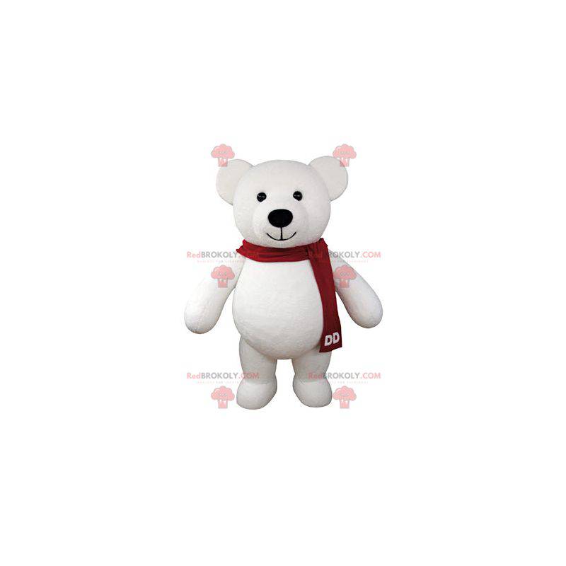 Mascotte de nounours en peluche blanc géant - Redbrokoly.com