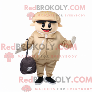 Beige Hamburger mascot...