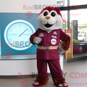 Maroon Seal maskot kostume...