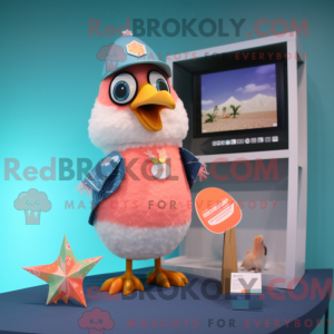 Peach Pigeon mascot costume...