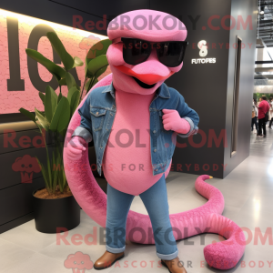 Pink Snake mascotte kostuum...