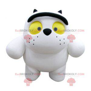 Plump and cute white and black cat mascot - Redbrokoly.com