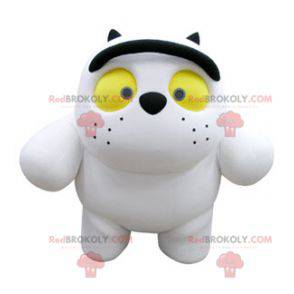 Mascote gordo e fofo gato preto e branco - Redbrokoly.com