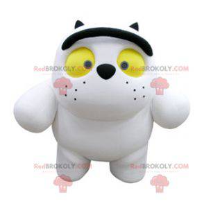 Mascotte de chat blanc et noir dodu et mignon - Redbrokoly.com