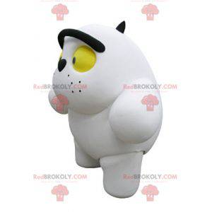 Plump and cute white and black cat mascot - Redbrokoly.com