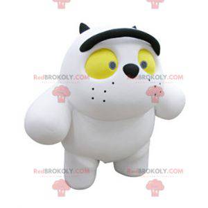 Mascotte de chat blanc et noir dodu et mignon - Redbrokoly.com
