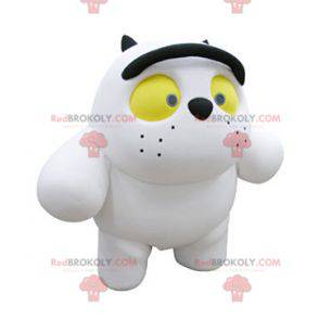 Plump and cute white and black cat mascot - Redbrokoly.com