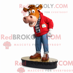 Rød Guernsey Cow maskot...