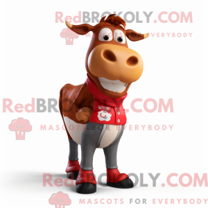 Maskotka Red Guernsey Cow w...