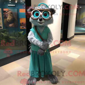 Teal Lemur mascot costume...