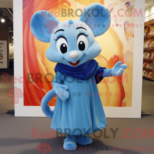 Blå Dormus maskot kostume...