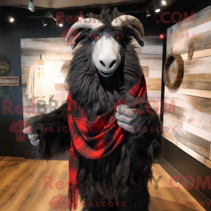 Svart angora geit maskot...