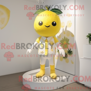 Hvid citron maskot kostume...