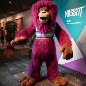 Magenta Sasquatch mascot...