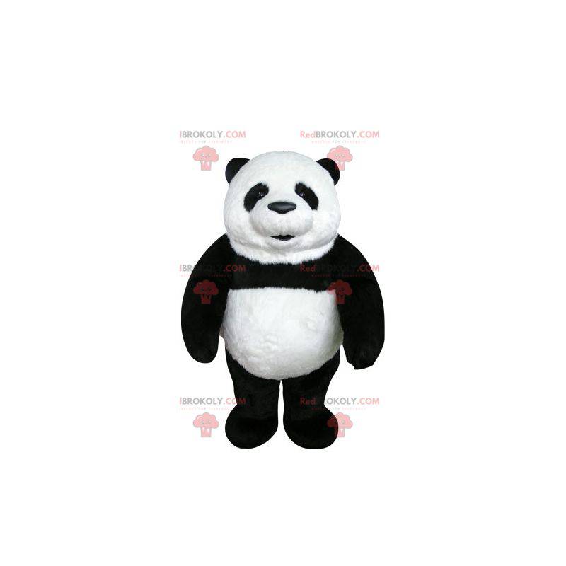 Very beautiful and realistic black and white panda mascot -