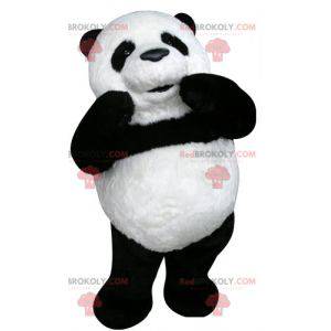 Sehr schönes und realistisches Schwarz-Weiß-Panda-Maskottchen -