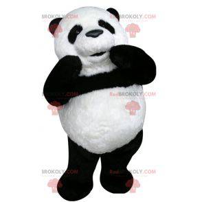 Very beautiful and realistic black and white panda mascot -