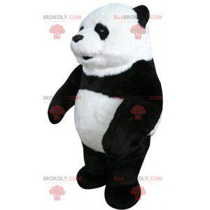 Very beautiful and realistic black and white panda mascot -