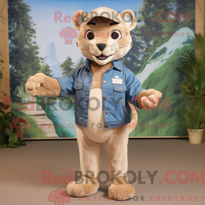 Beige Jaguarundi mascot...