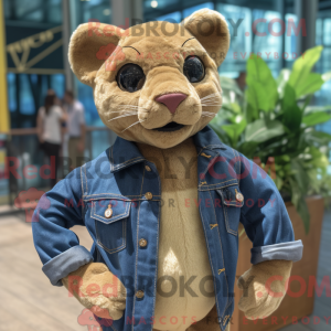 Beige Jaguarundi mascot...