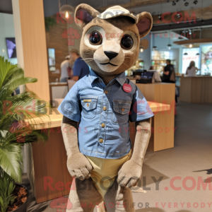 Beige Jaguarundi mascot...