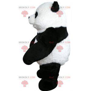 Very beautiful and realistic black and white panda mascot -