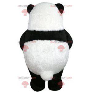 Meget smuk og realistisk sort og hvid panda maskot -