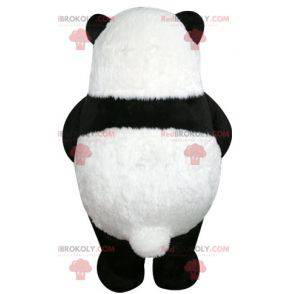 Velmi krásný a realistický černobílý panda maskot -