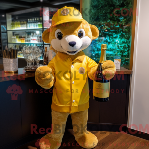Gul champagne maskot...