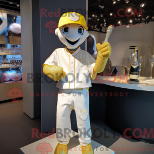 Gul champagne maskot...