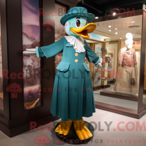 Teal Duck Maskottchen...