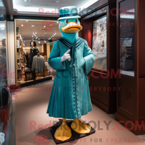 Teal Duck-mascottekostuum...