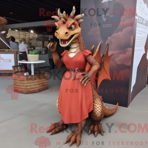 Rust Dragon mascottekostuum...