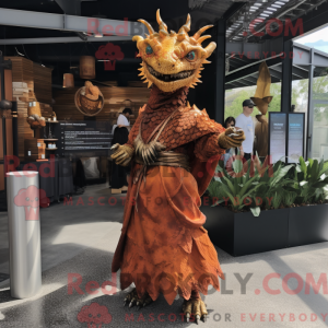 Rust Dragon mascot costume...