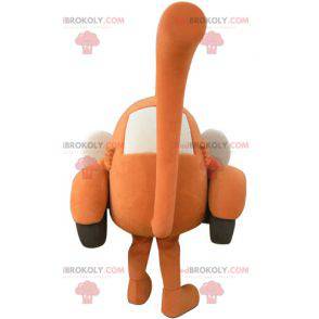 Car mascot shaped like an orange and beige monkey -