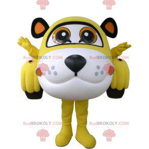 Car mascot shaped like a tiger yellow white and black -
