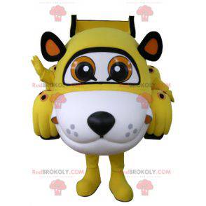 Mascote do carro em forma de tigre amarelo branco e preto -