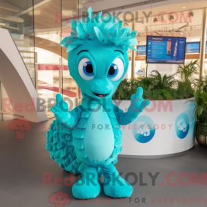Turquoise Seahorse mascot...