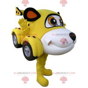 Mascote do carro em forma de tigre amarelo branco e preto -