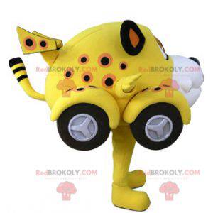 Car mascot shaped like a tiger yellow white and black -