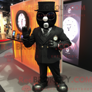Sort Granat maskot kostume...