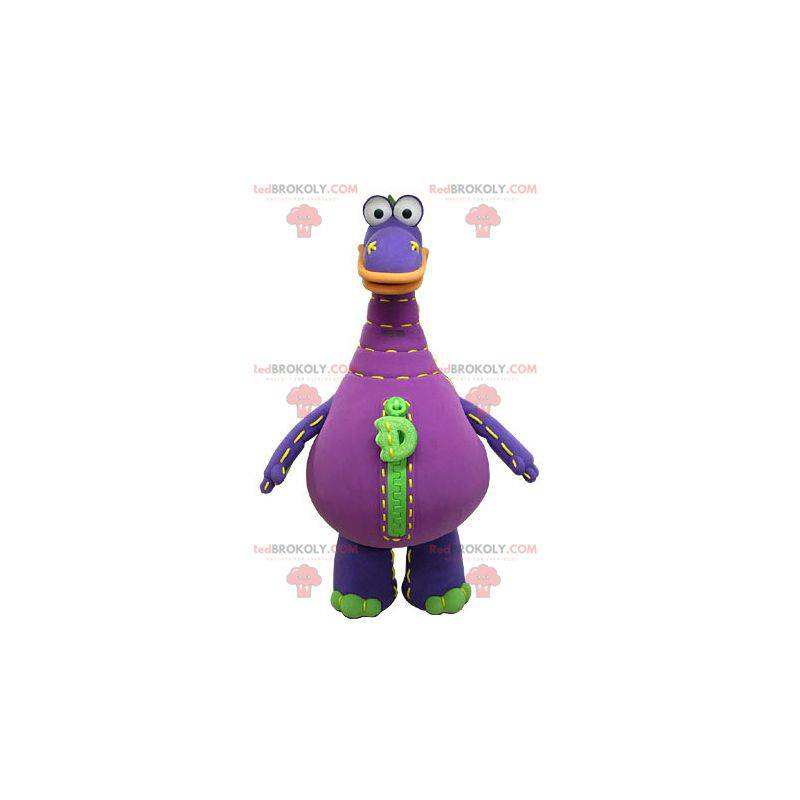 Giant green and orange purple dragon mascot - Redbrokoly.com