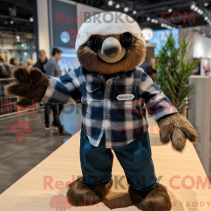 Navy Sloth mascot costume...