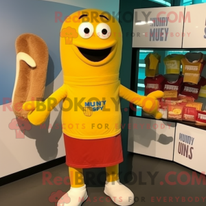 Gul Currywurst maskot...