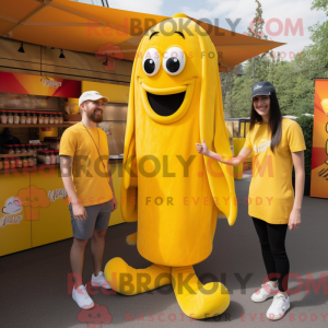 Yellow Currywurst mascot...