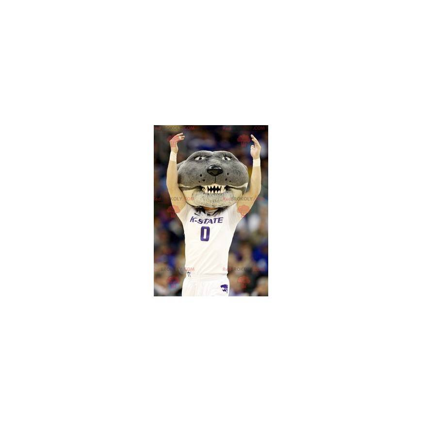 Mascotte de tête de chien gris de félin - Redbrokoly.com